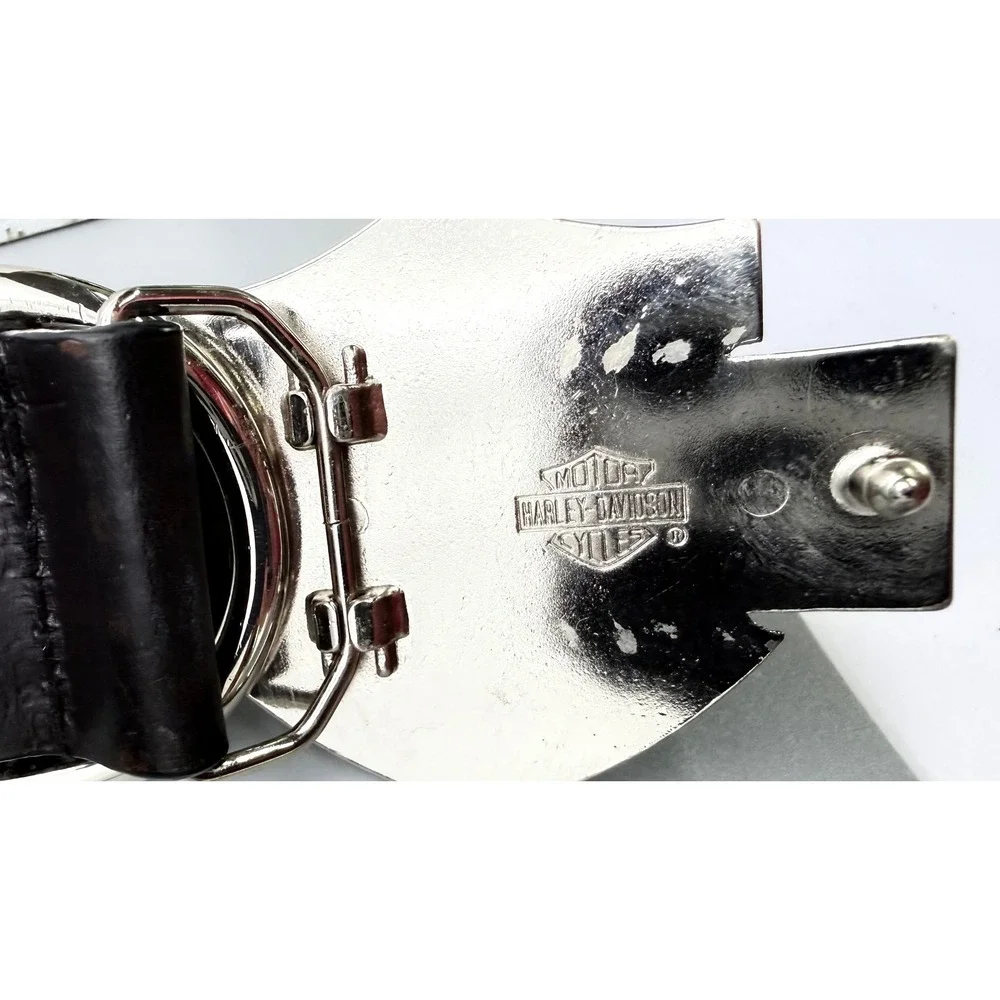 Harley Davidson Genuine Leather Studded Belt Size 36 Bar Shield Buckle 99544